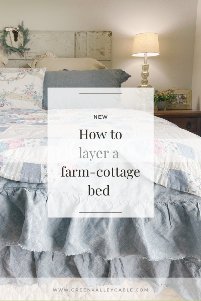 Layering a bed farm cottage style